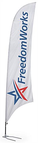 17' Custom Feather Flag with Car Foot Base - 2 Color Printing