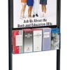 22 x 28 Poster Floor Stand with Literature Pockets, 4"/8.5"w, Double Sided - Black