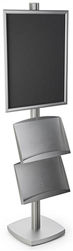 22” x 28” Poster Stand with 2 Metal Trays, Snap Open, Square Base - Silver - Image 2
