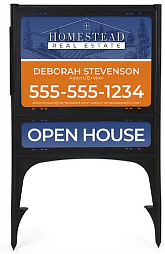 24 x 18 Real Estate Sign H-Frame with Ground Stake & Sign Rider, Weatherproof - Black - Image 6