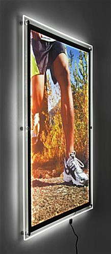 24” x 36” LED Light Box for Wall, Standoff Hardware – Silver - Image 4