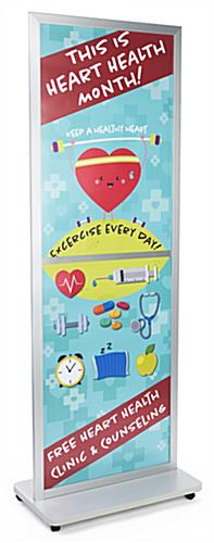 24 x 36”or 24 x 72 Poster Stand, Top Loading, Double Sided - Silver