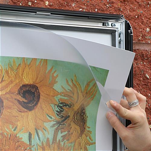 24 x 36 Outdoor Poster Frame for Wall, Snap Open with Lock - Black - Image 3