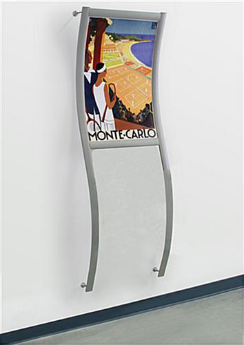 24 x 36 Poster Frame for Wall, Top Insert, with Space for Pockets, Curved - Silver