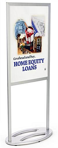 24 x 36 Poster Stand for Floor, Top Insert, Double Sided - Silver
