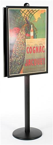 24 x 36 Poster Stand, Snap Open, 6 Feet Tall, Round Base - Black