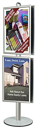 24 x 36 Poster Stand, Snap Open, 8 Feet Tall, Double-Sided - Silver