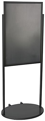 24 x 36 Poster Stand with Wheels for Floor, Double Sided, Top Insert - Black