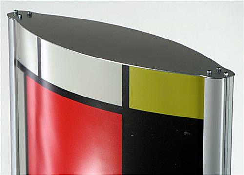 24 x 72 Poster Stand for Floor, Double Sided, Snap Open, Curved - Silver - Image 4