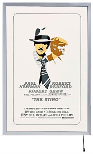 27 x 40 LED Light Box for Wall, Movie Poster Format, Snap Open - Silver