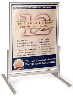 30 x 40 Sidewalk Sign for Posters, Snap Open, Double Sided, Outdoor - Silver