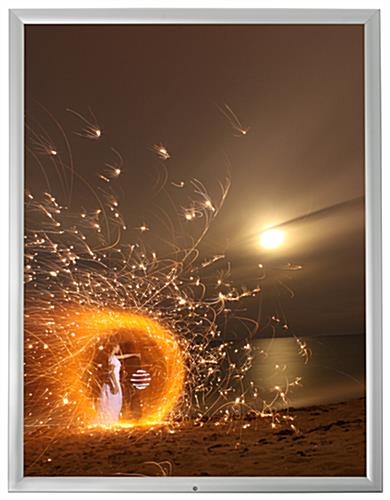 30 x 40 Snap Frame for Wall, Snap Open, Locking - Silver - Image 3