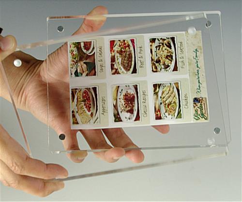 3.5 x 5 Magnetic Picture Frame for Tabletop, Double Sided Box - Clear Acrylic - Image 3