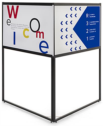 36 x 24 Corner Signage with Custom Graphics, 2 Printing Areas, Metal Frame - Black