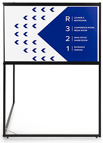 36 x 24 Corner Signage with Custom Graphics, 2 Printing Areas, Metal Frame - Black - Image 4