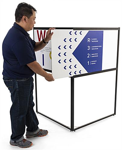 36 x 24 Corner Signage with Custom Graphics, 2 Printing Areas, Metal Frame - Black - Image 8