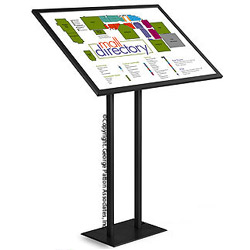 36 x 24 Lobby Stand for Floor, LED Illuminated, Snap Open - Black