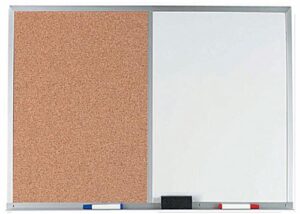 72 x 48 Combination Cork & White Dry Erase Board - Silver