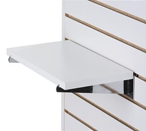 8” x 14” Slatwall Shelves with Brackets, Set of 4 - White