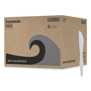 Heavyweight Polypropylene Cutlery, Knife, White, 1000/Carton