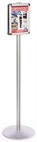 8.5 x 11 Menu Stand for Floor, Snap Open - Silver - Image 3