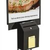 Acrylic Ballot Box w/ 22 x 28 Sign Holder, Front Pocket, Floor Standing - Black