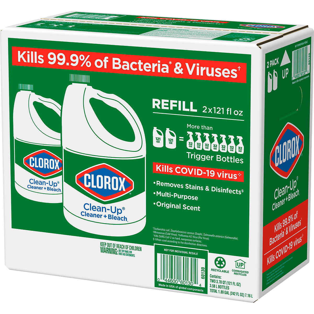 Clorox Clean-Up Cleaner and Bleach, Original Scent, 121 fl oz, 2 ct