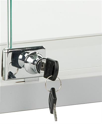 Countertop Display Case w/ Clear Glass Top & (3) Shelves, (2) Locking Door - Silver - Image 5