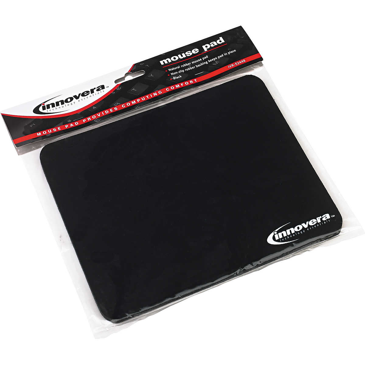 Innovera Natural Rubber Mouse Pad, Black - Image 2