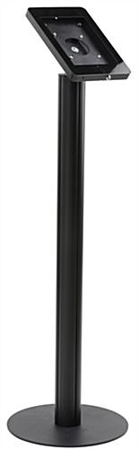 iPad Floor Stand w/ Locking Enclosure, Rotating Bracket & Cable Management - Black