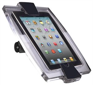 iPad Mini Wall Mount with Clear Acrylic Enclosure, Rotating Bracket - Black