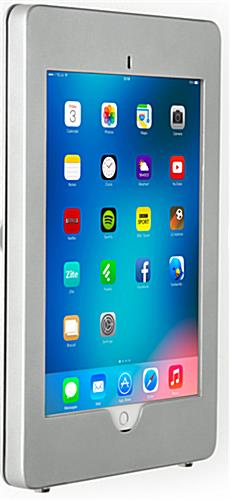 iPad Pro Wall Fixture w/ Exposed Home Button, Tilting & Rotating Bracket - Silver