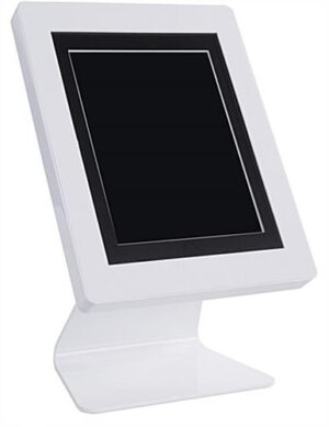 iPad Tablet Counter Stand with Adjustable Padded Enclosure - White