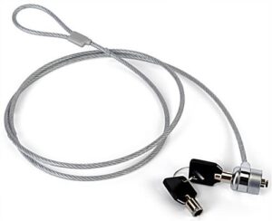 Keyed Anti-Theft Security Cable, Loop End for Tethering - Silver