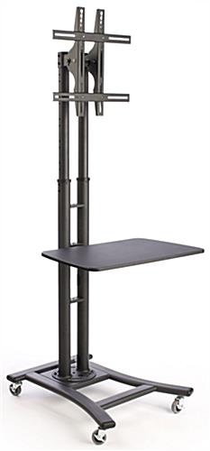 LCD TV Stands w/ 28" Shelf, Fits Monitors 32 to 70 inches, Height-Adjustable – Black