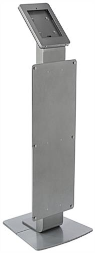 Navigator Plus Series iPad Floor Stand w/ Locking Enclosure & Custom Artwork - Silver