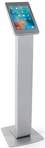 Navigator Series iPad Pro Floor Stand & Enclosure w/ Lock & Power Supply - Silver