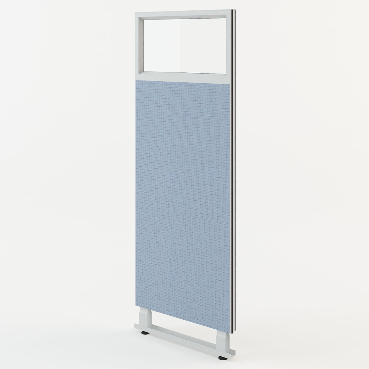 OfficeSource Fuse Collection Fabric and Tempered Crystal Panel - 24" x 67"