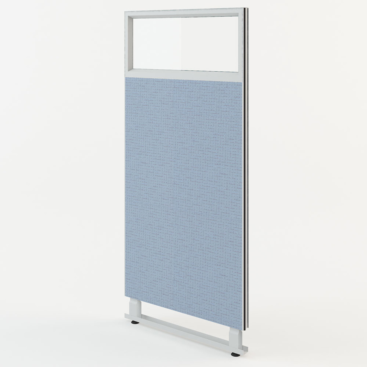 OfficeSource Fuse Collection Fabric and Tempered Crystal Panel - 30" x 67"