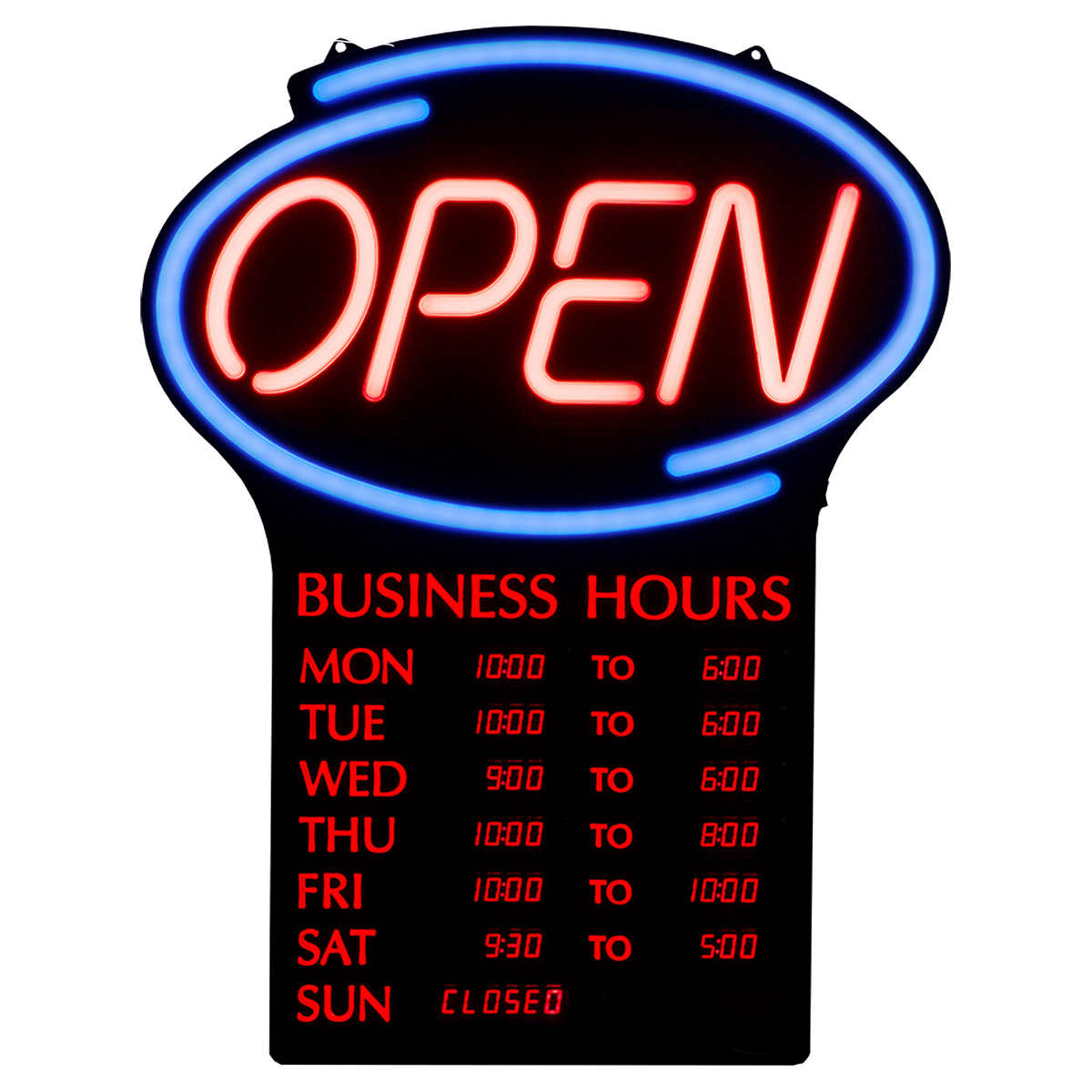 Pro-Lite LED Open Sign with Business Hours, Multicolor, 19.6"L x 25.2"H - Image 2