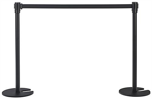 QueuePole.Economy 41" Stanchion Post with 6.5' Retractable Belt, Stackable - Black - Image 3