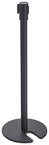 QueuePole.Economy 41" Stanchion Post with 6.5' Retractable Belt, Stackable - Black - Image 4