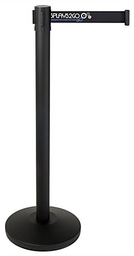 QueuePole.Economy 41.5" Black Stanchion Post & 6.5' Belt - 3 Color Printing