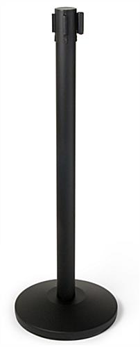 QueuePole.Economy 41.5" Black Stanchion Post, Gray Belt - 1 Color Printing - Image 3