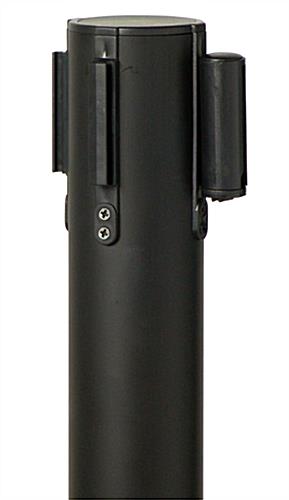 QueuePole.Economy 41.5" Black Stanchion Post, Gray Belt - 1 Color Printing - Image 6