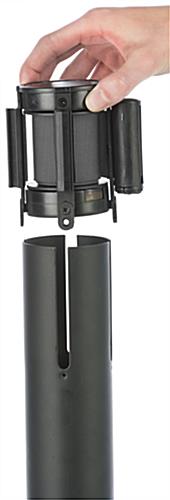 QueuePole.Economy 41.5" Black Stanchion Post, Gray Belt - 1 Color Printing - Image 9