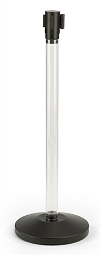 QueuePole.Economy 41.5” Clear Stanchion Post w/ 6.5’ Black Belt & Custom Graphic - Image 2