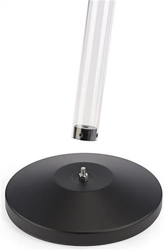 QueuePole.Economy 41.5" Clear Stanchion Post with 6.5' Blue Retractable Belt - Image 4