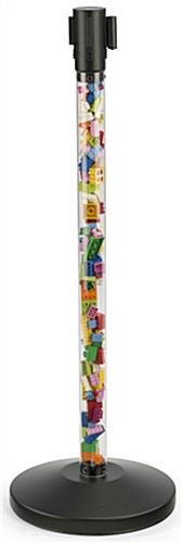QueuePole.Economy 41.5" Clear Stanchion Post with 6.5' Blue Retractable Belt - Image 8