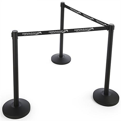 QueuePole.Economy 6.5' Custom Stanchion Belt w/ 1 Color Silkscreen Printing - Black - Image 4